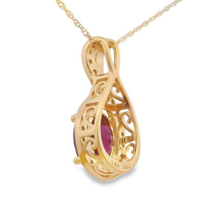 1.61ct Garnet Diamond Fashion Pendants 14KT Yellow Gold by Bids.com