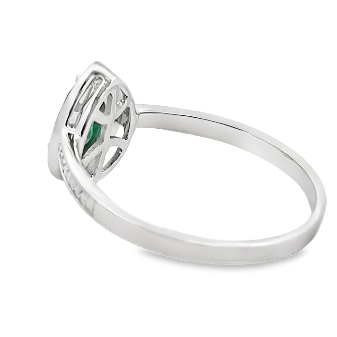 Genuine .42ct Emerald Diamond Ring 10KT White Gold by Bids.com