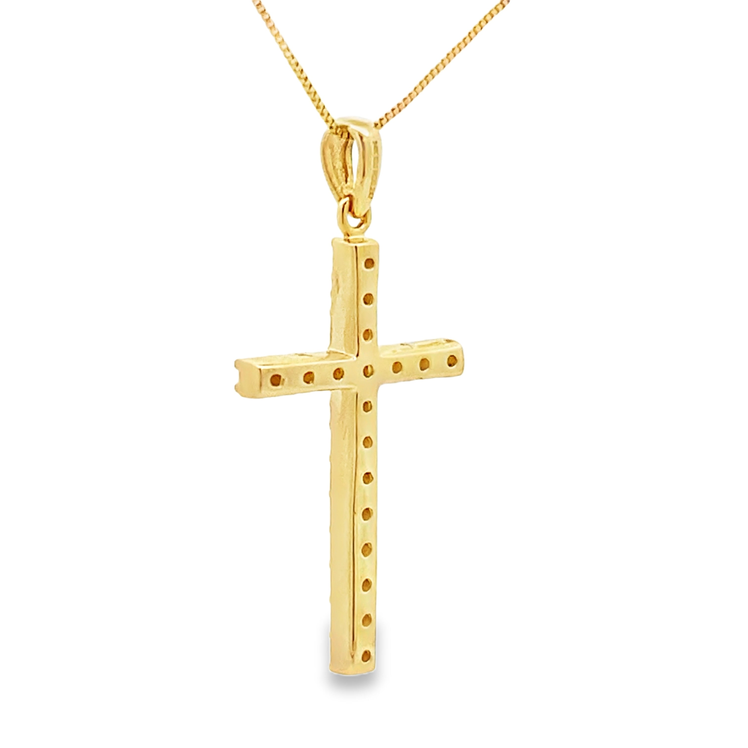 .25ct Diamond Cross Religious Pendant 14KT Yellow Gold by Bids.com