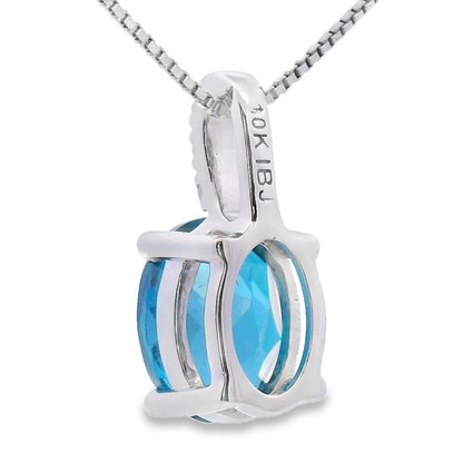 London Blue Topaz Fashion Pendants 10KT White Gold by Bids.com