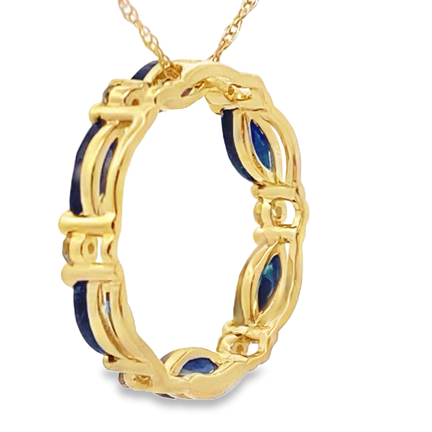 .99ct Sapphire Circle of Love Pendant 10KT Yellow Gold by Bids.com