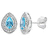.57ct Blue Topaz Diamond Stud Earrings 10KT White Gold by Bids.com