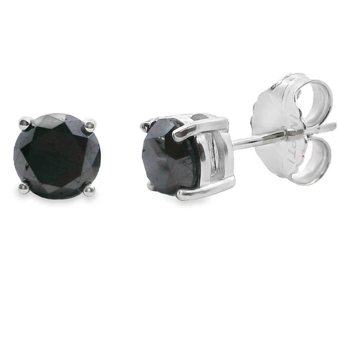 2.00ct Black Diamond Stud Earrings Sterling Silver by Bids.com
