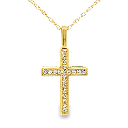.08ct Diamond Cross Religious Pendant 14KT Yellow Gold by Bids.com