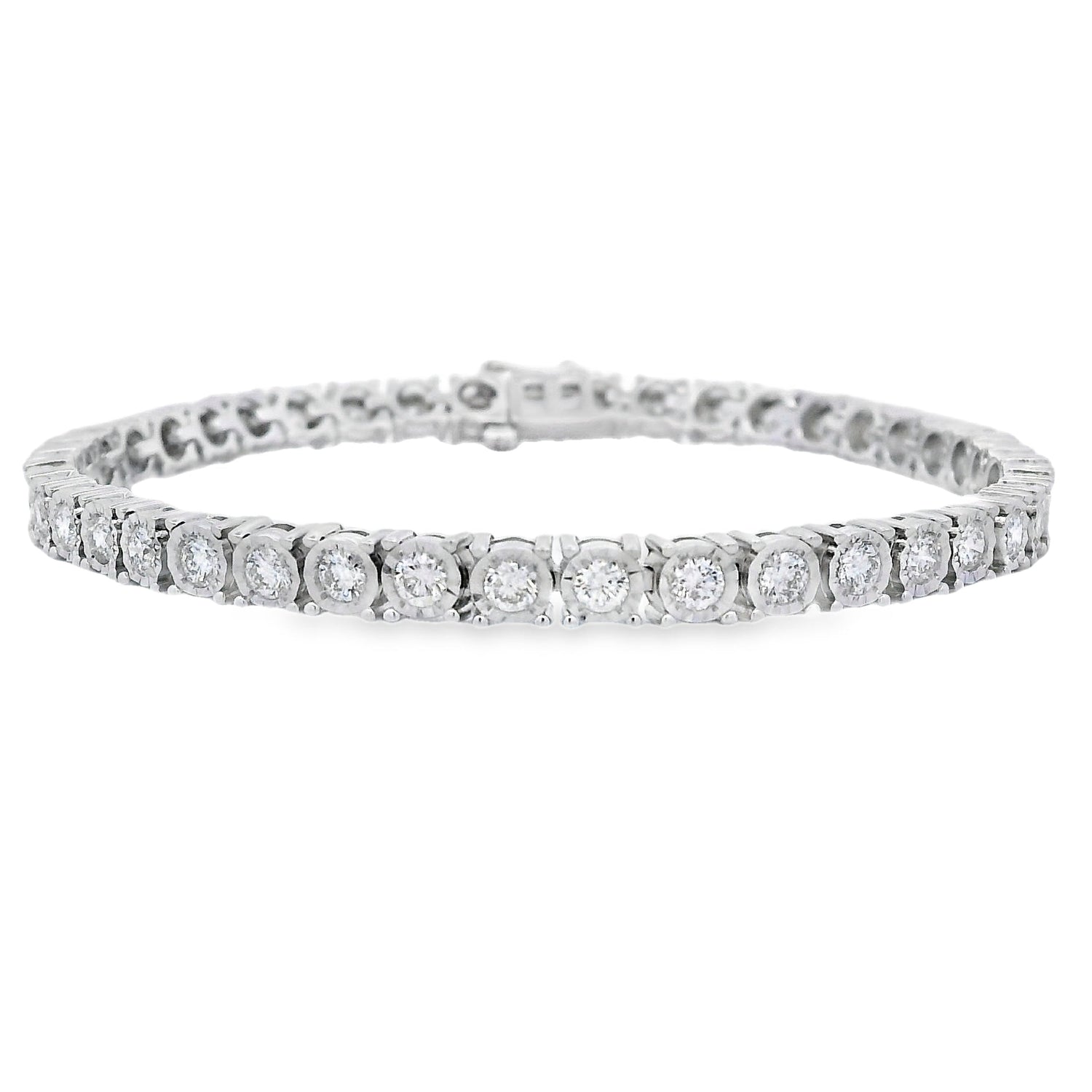 Lab Grown Diamond Tennis Bracelet Sterling Silver by Bids.com