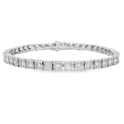 Lab Grown Diamond Tennis Bracelet Sterling Silver by Bids.com