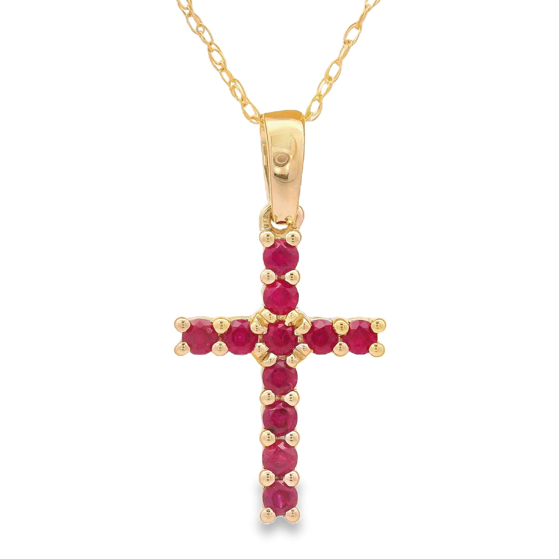 .29ct Ruby Cross Religious Pendant 14KT Yellow Gold by Bids.com