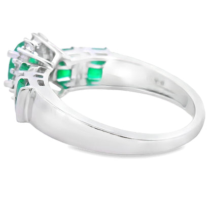Genuine .80ct Emerald Diamond Ring 10KT White Gold by Bids.com