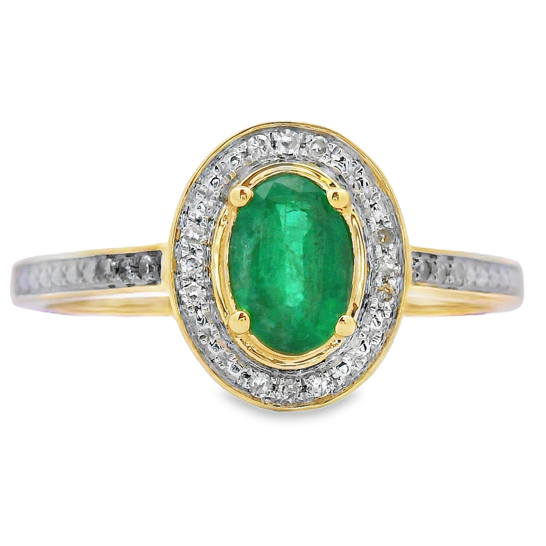 Natural .49ct Emerald Diamond Ring 10KT Yellow Gold by Bids.com