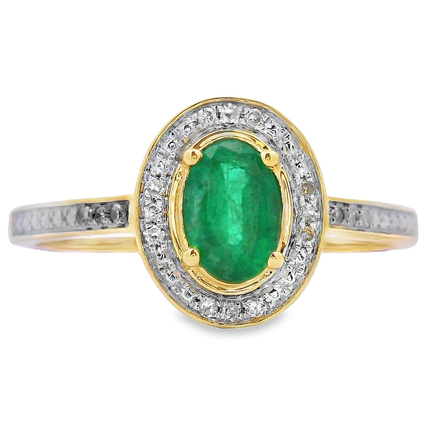 Natural .49ct Emerald Diamond Ring 10KT Yellow Gold by Bids.com
