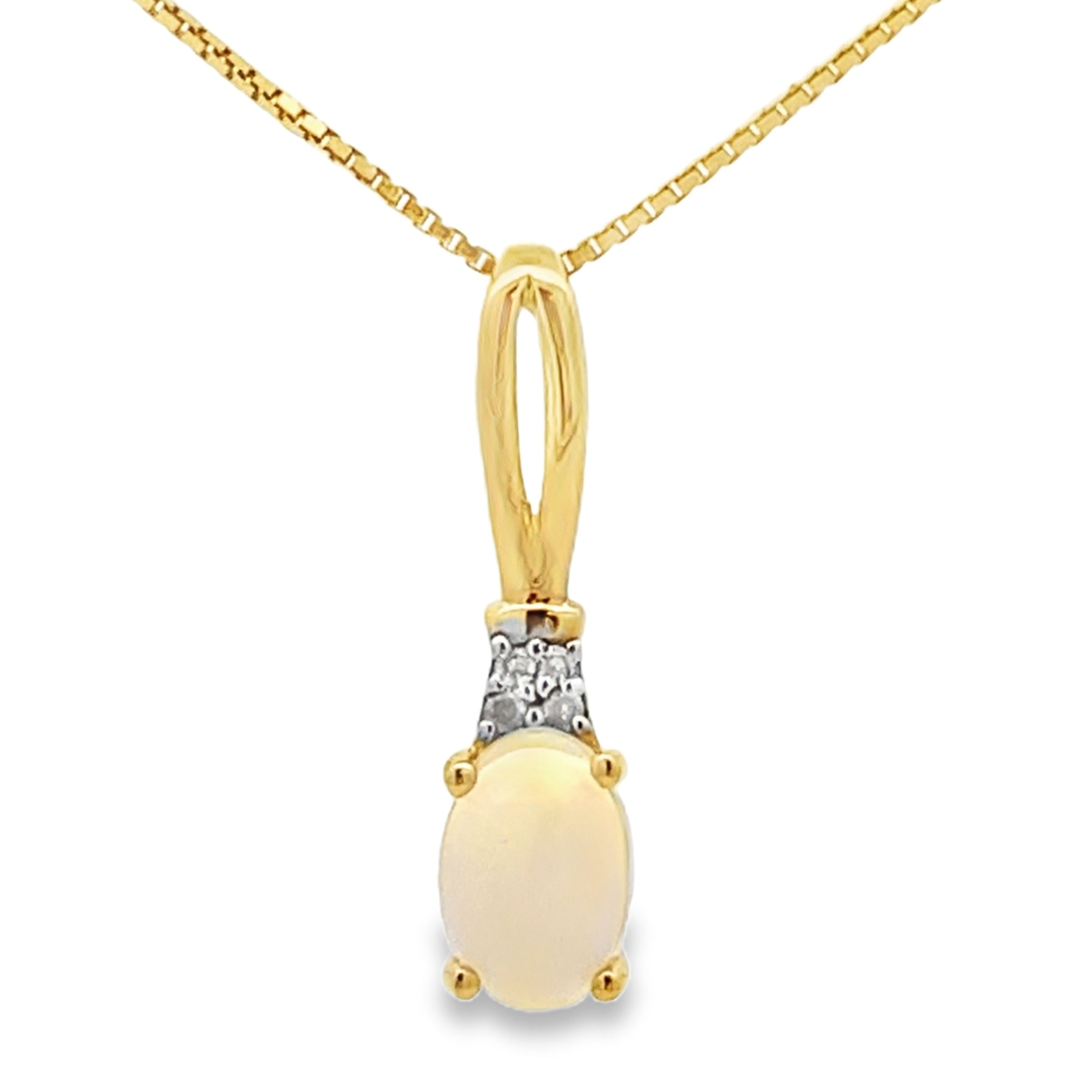 .02ct Opal Diamond Fashion Pendants 10KT Yellow Gold by Bids.com
