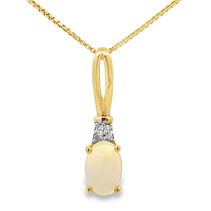 .02ct Opal Diamond Fashion Pendants 10KT Yellow Gold by Bids.com