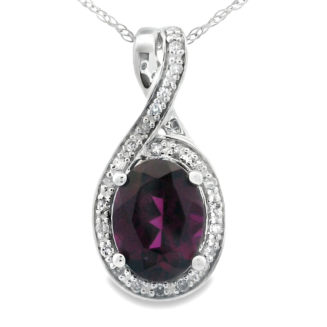 1.61ct Garnet Diamond Fashion Pendants 14KT White Gold by Bids.com