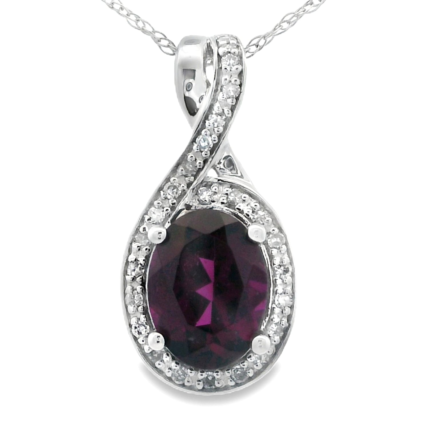 1.61ct Garnet Diamond Fashion Pendants 14KT White Gold by Bids.com