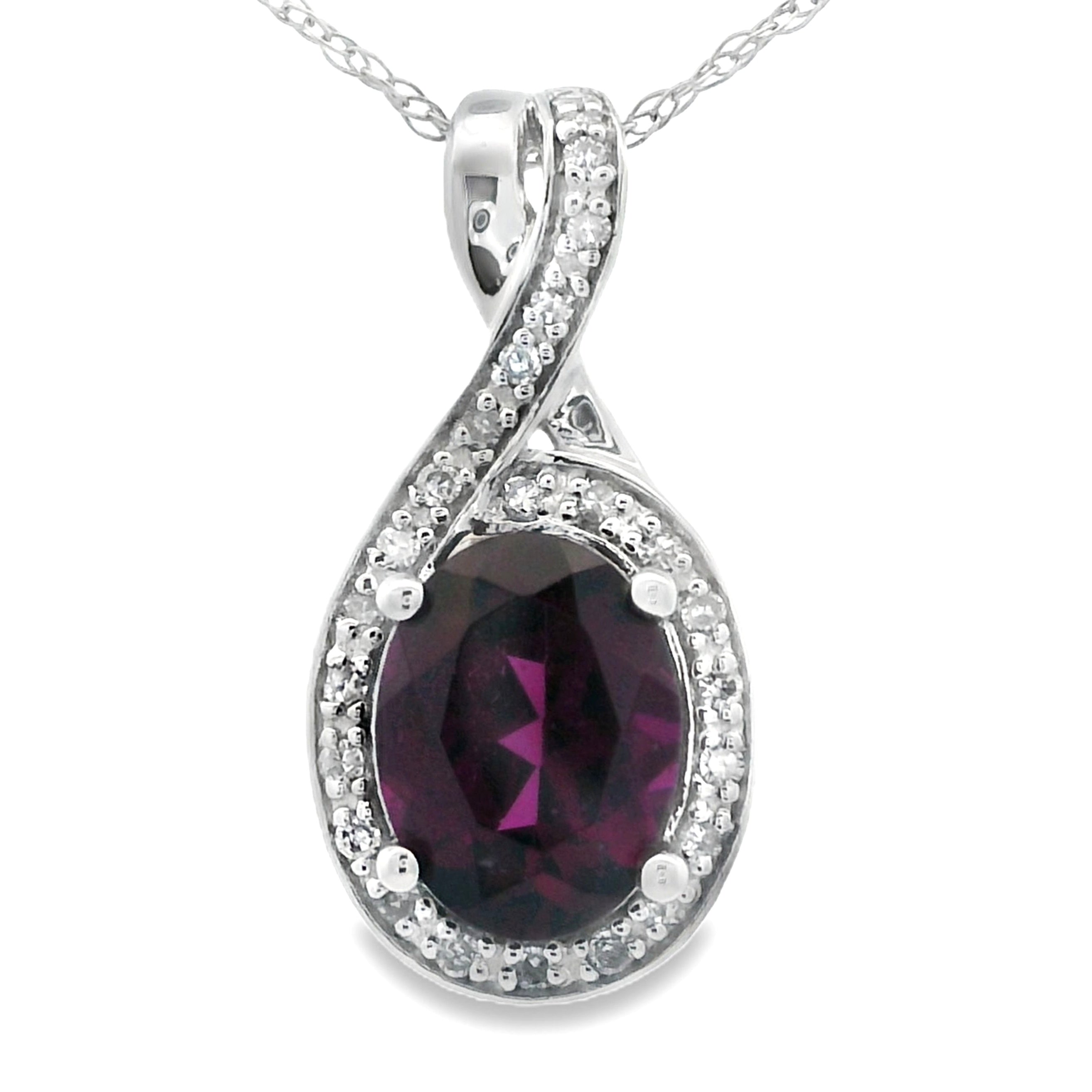 1.61ct Garnet Diamond Fashion Pendants 14KT White Gold by Bids.com