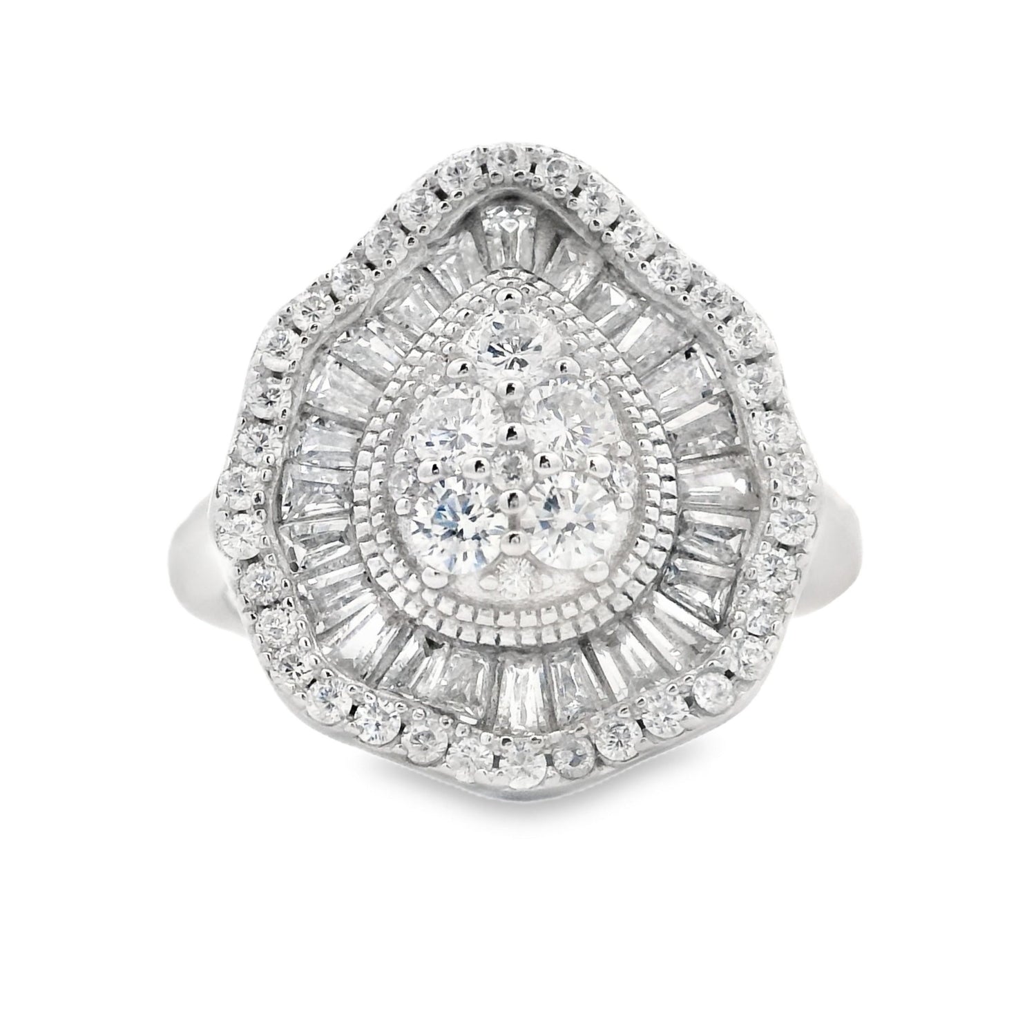 Genuine Cubic Zirconium Ring Sterling Silver by Bids.com