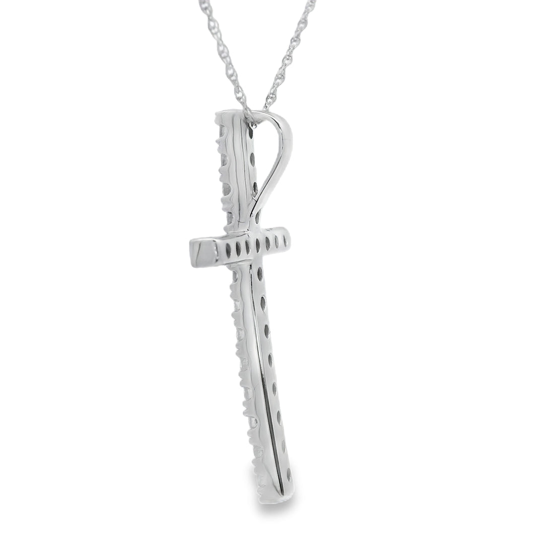 .50ct Diamond Cross Religious Pendant 14KT White Gold by Bids.com
