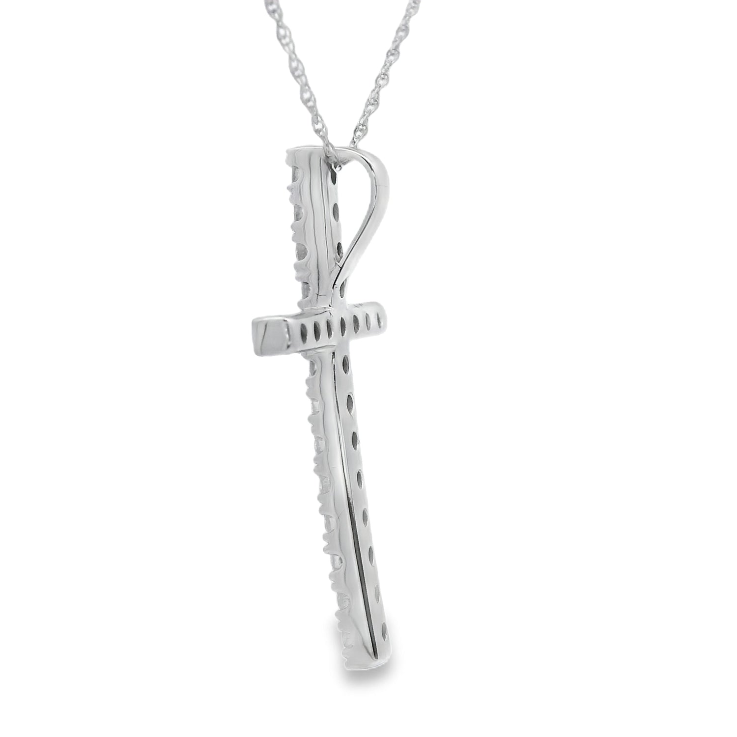 .50ct Diamond Cross Religious Pendant 14KT White Gold by Bids.com