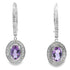 .98ct Amethyst Diamond Dangle Earrings 10KT White Gold by Bids.com