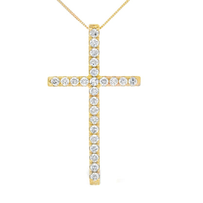 .38ct Diamond Cross Religious Pendant 14KT Yellow Gold by Bids.com