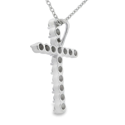 Genuine .50ct Cross Religious Pendant Sterling Silver by Bids.com