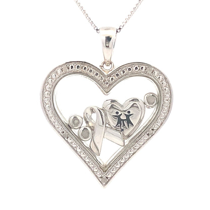 .02ct Diamond Heart Love Pendant Sterling Silver by Bids.com