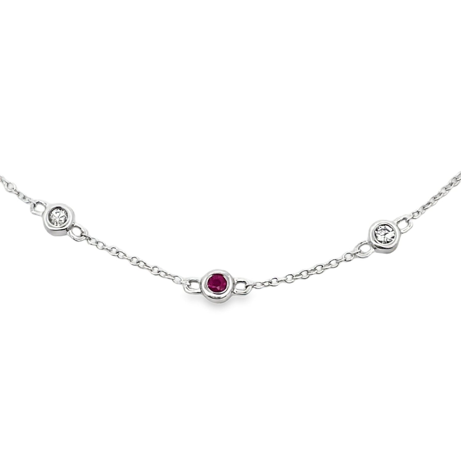 .16ct Ruby Diamond Bracelet 14KT White Gold