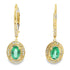 .90ct Emerald Diamond Dangle Earrings 10KT Yellow Gold by Bids.com