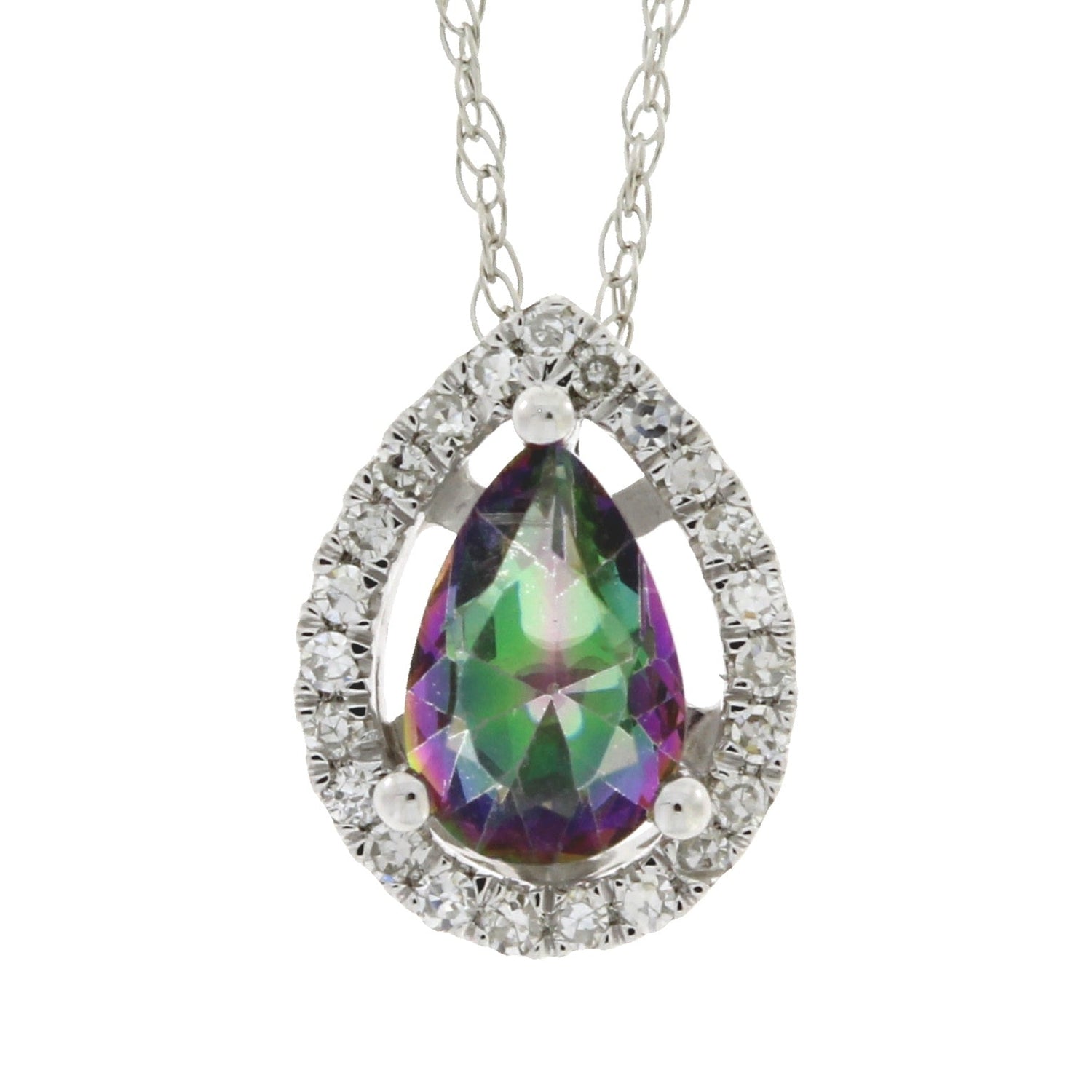 Treated Topaz Diamond Fashion Pendants 14KT White Gold by Bids.com