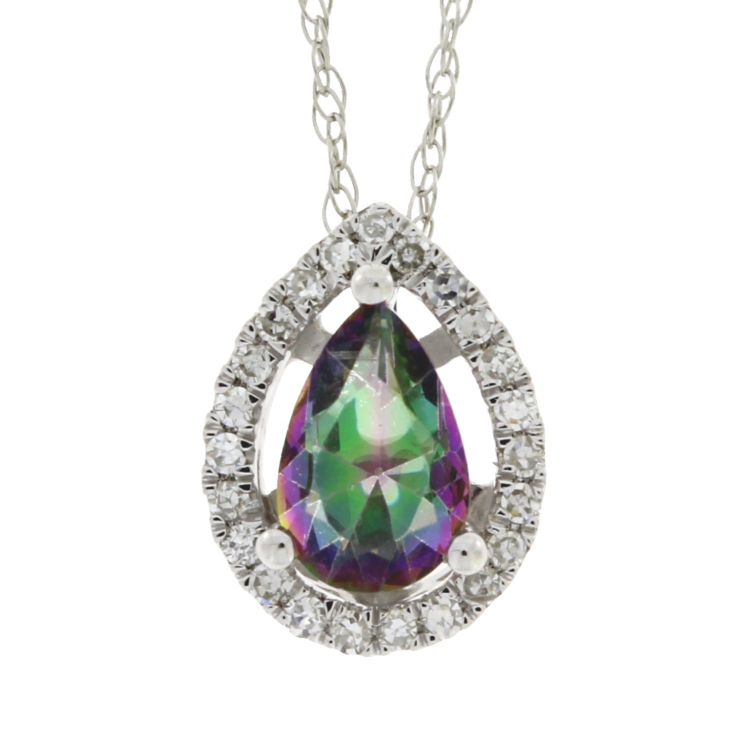 Treated Topaz Diamond Fashion Pendants 14KT White Gold by Bids.com
