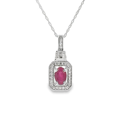 .72ct Ruby Diamond Fashion Pendants 14KT White Gold by Bids.com