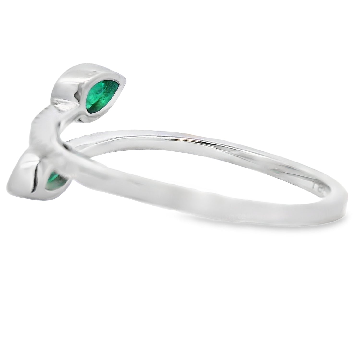 Natural .48ct Emerald Diamond Ring 14KT White Gold