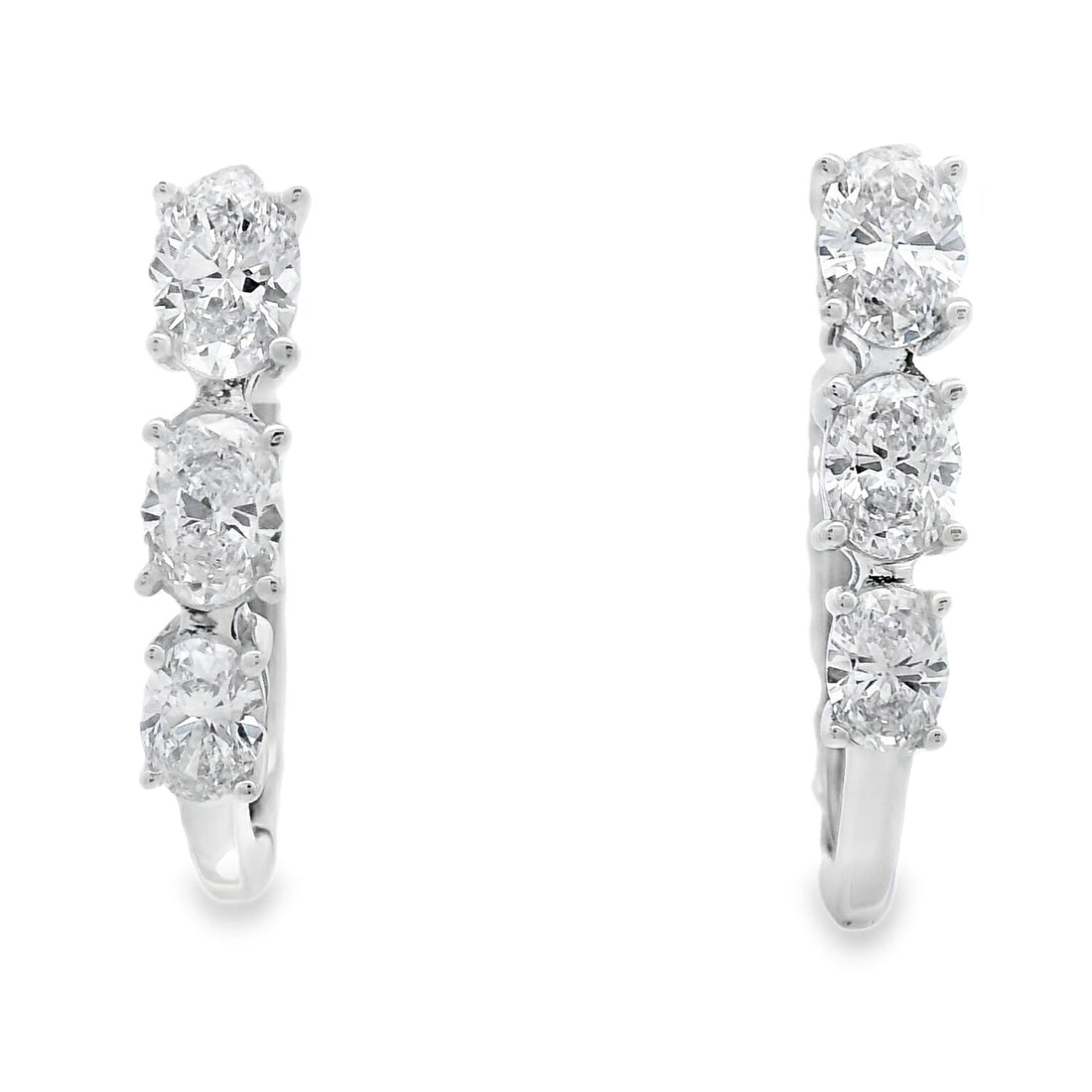1.50ct Lab Grown Diamond Hoop Earrings 14KT White Gold by Bids.com
