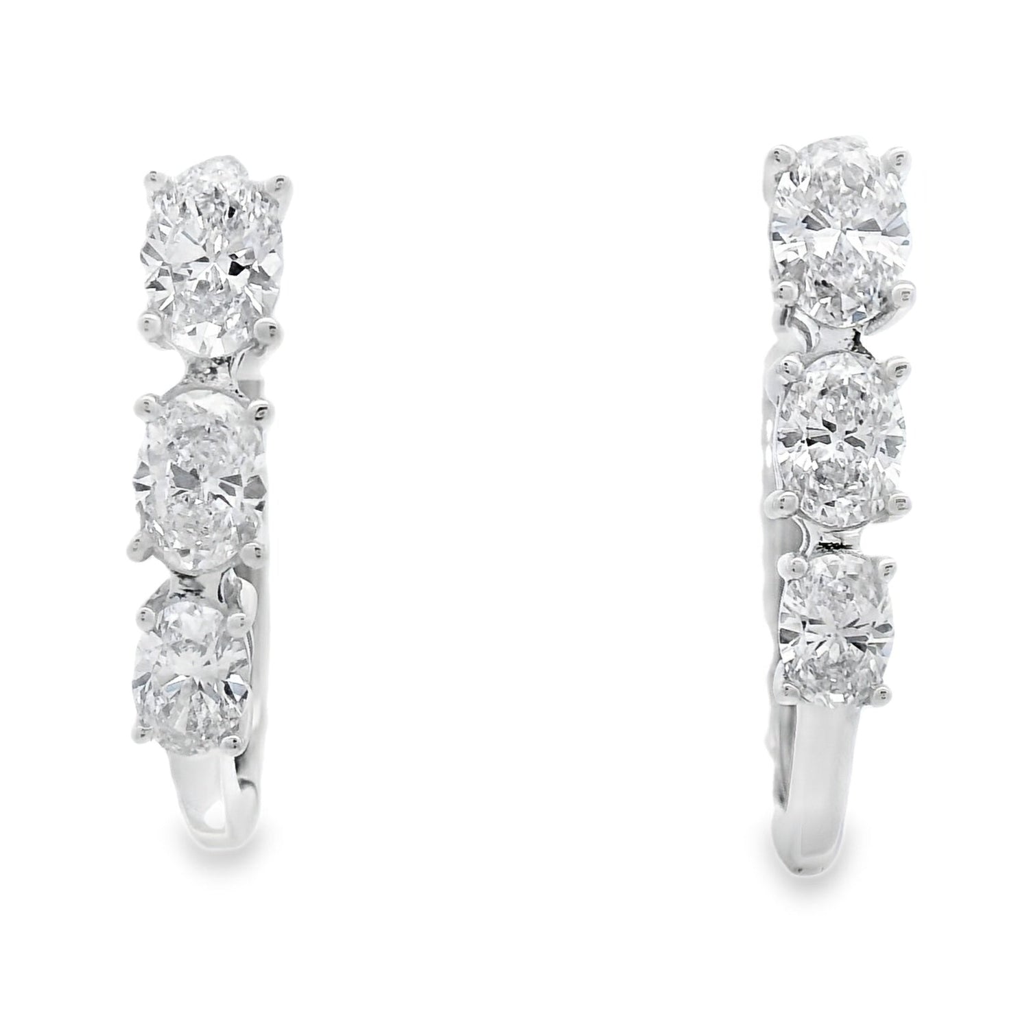 1.50ct Lab Grown Diamond Hoop Earrings 14KT White Gold by Bids.com