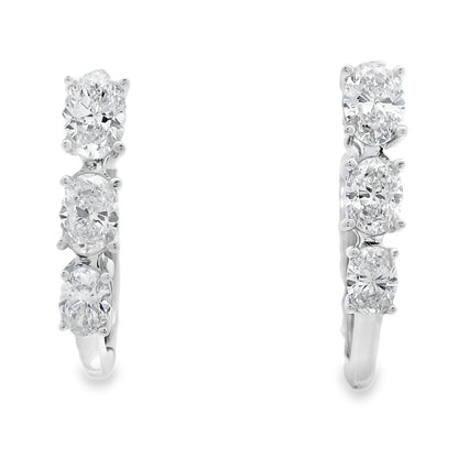 1.50ct Lab Grown Diamond Hoop Earrings 14KT White Gold by Bids.com