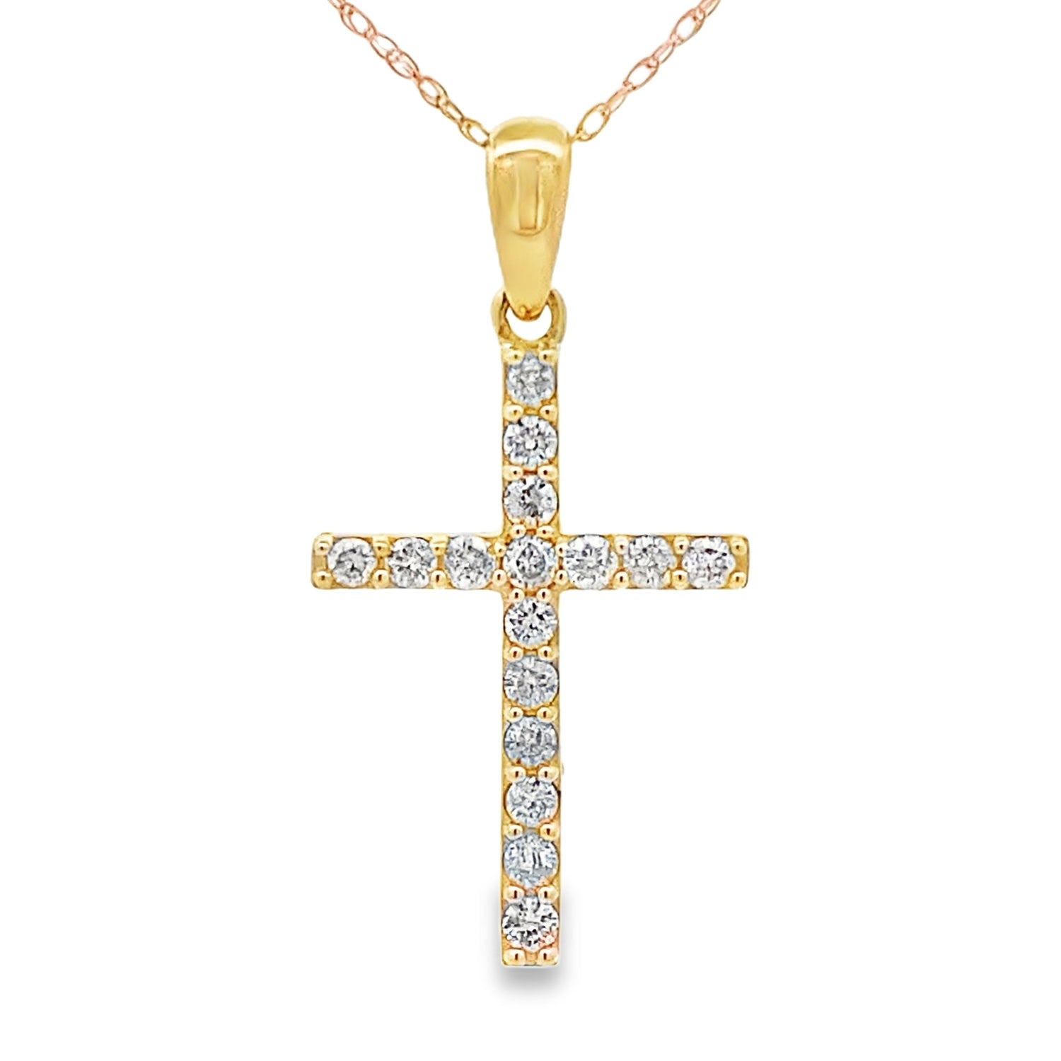 .30ct Diamond Cross Religious Pendant 14KT Yellow Gold by Bids.com