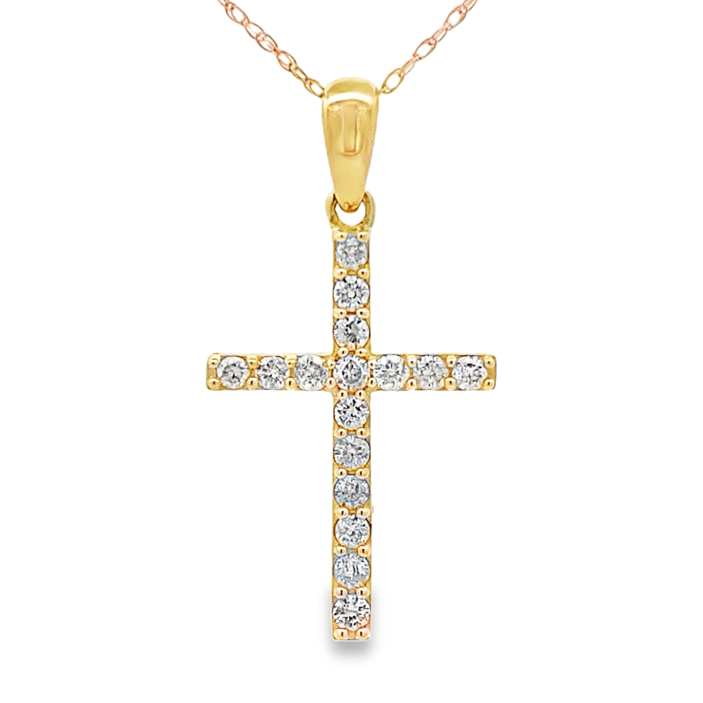 .30ct Diamond Cross Religious Pendant 14KT Yellow Gold by Bids.com