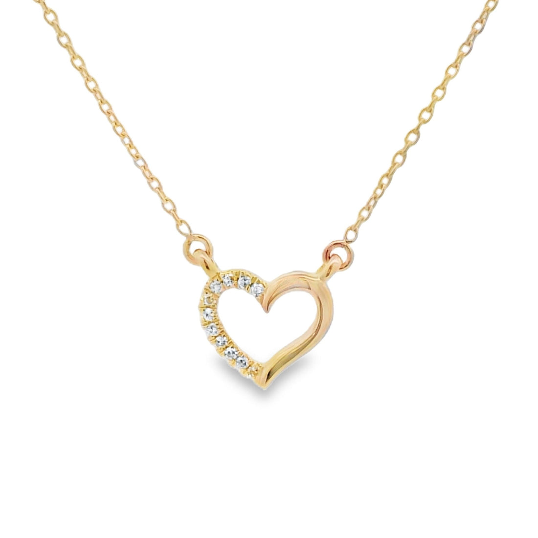 .03ct Diamond Heart Love Pendant 14KT Yellow Gold by Bids.com