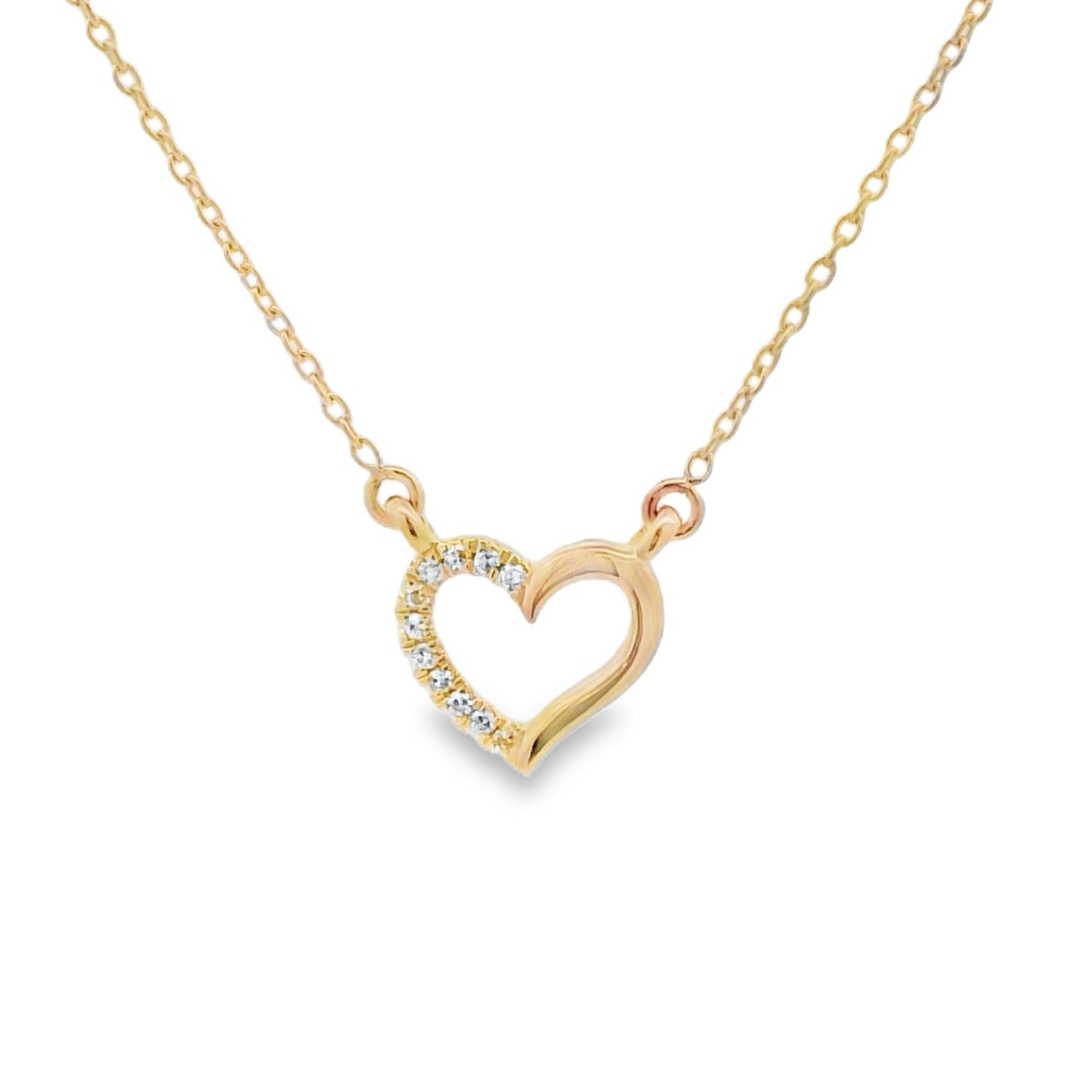 .03ct Diamond Heart Love Pendant 14KT Yellow Gold by Bids.com