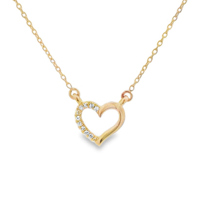 .03ct Diamond Heart Love Pendant 14KT Yellow Gold by Bids.com