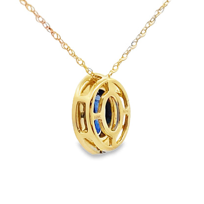 Sapphire Diamond Fashion Pendants 10KT Yellow Gold by Bids.com