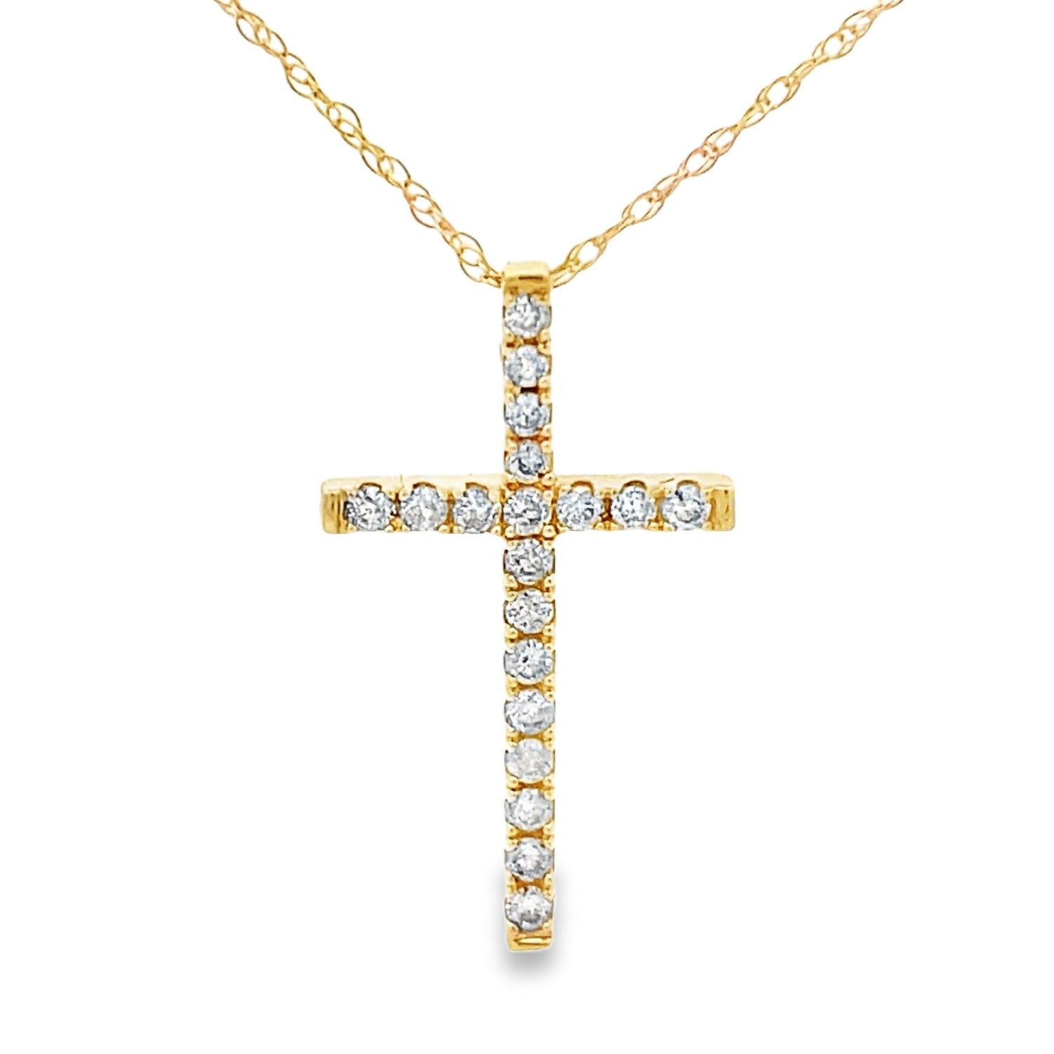 .19ct Diamond Cross Religious Pendant 14KT Yellow Gold by Bids.com