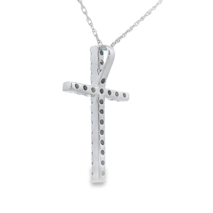 .24ct Diamond Cross Religious Pendant 14KT White Gold by Bids.com