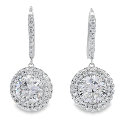 8.33ct Moissanite Dangle Earrings Sterling Silver