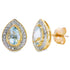 .79ct Aquamarine Diamond Stud Earrings 10KT Yellow Gold by Bids.com
