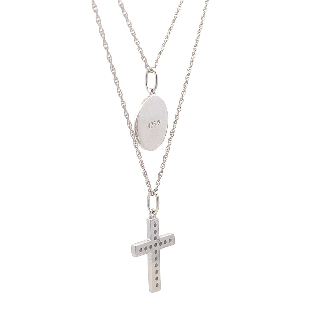 .20ct Diamond Cross Religious Pendant Sterling Silver by Bids.com