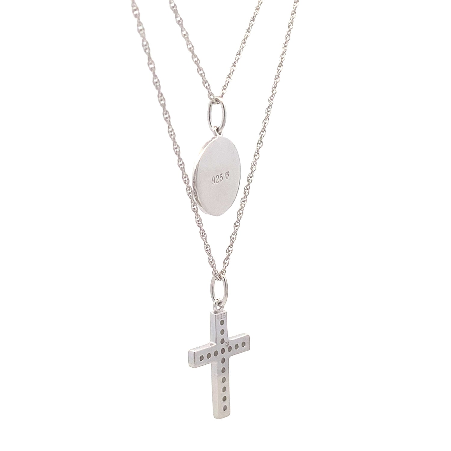 .20ct Diamond Cross Religious Pendant Sterling Silver by Bids.com
