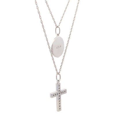 .20ct Diamond Cross Religious Pendant Sterling Silver by Bids.com