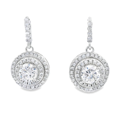 Natural Cubic Zirconia Earrings Sterling Silver by Bids.com