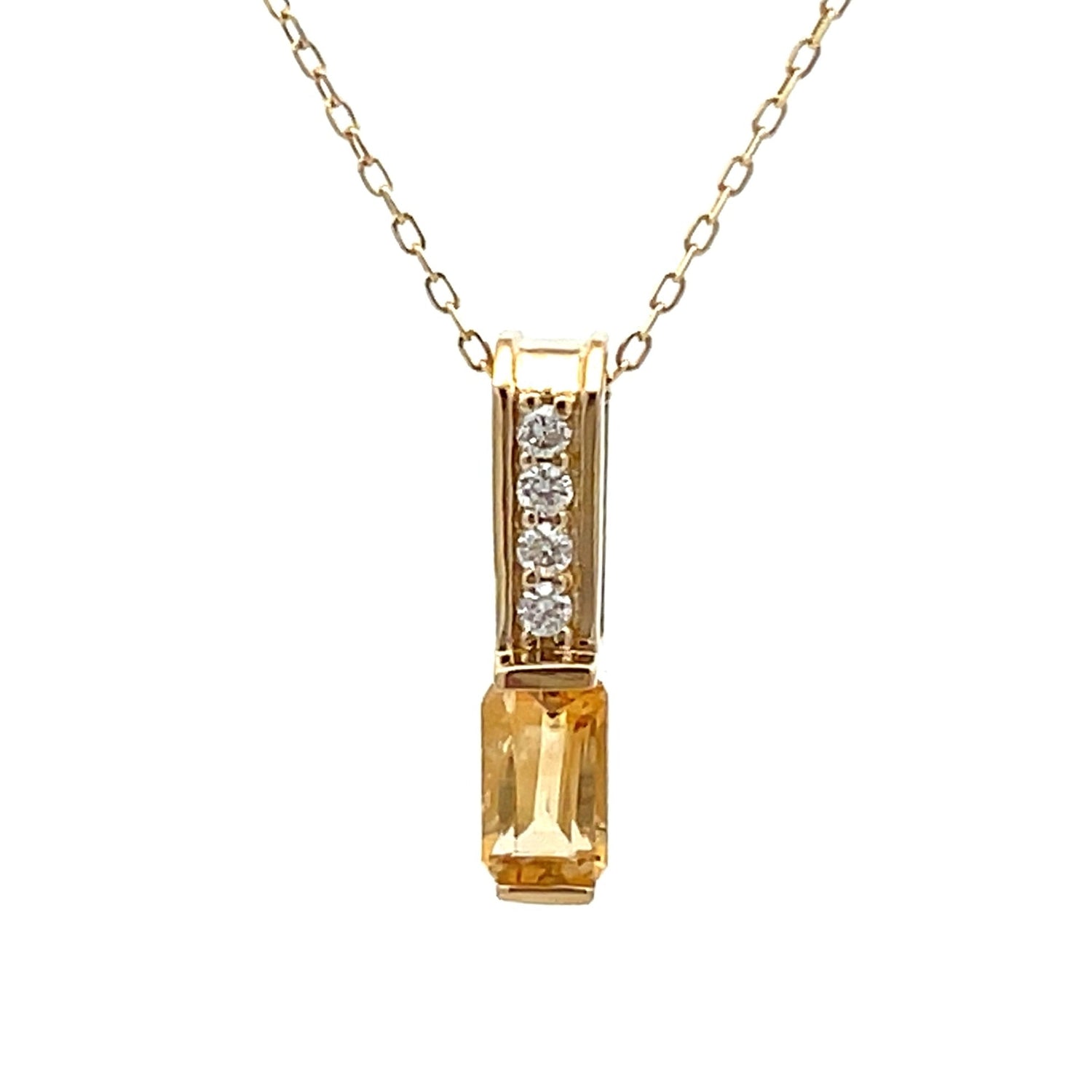 .06ct Citrine Diamond Fashion Pendants 10KT Yellow Gold by Bids.com
